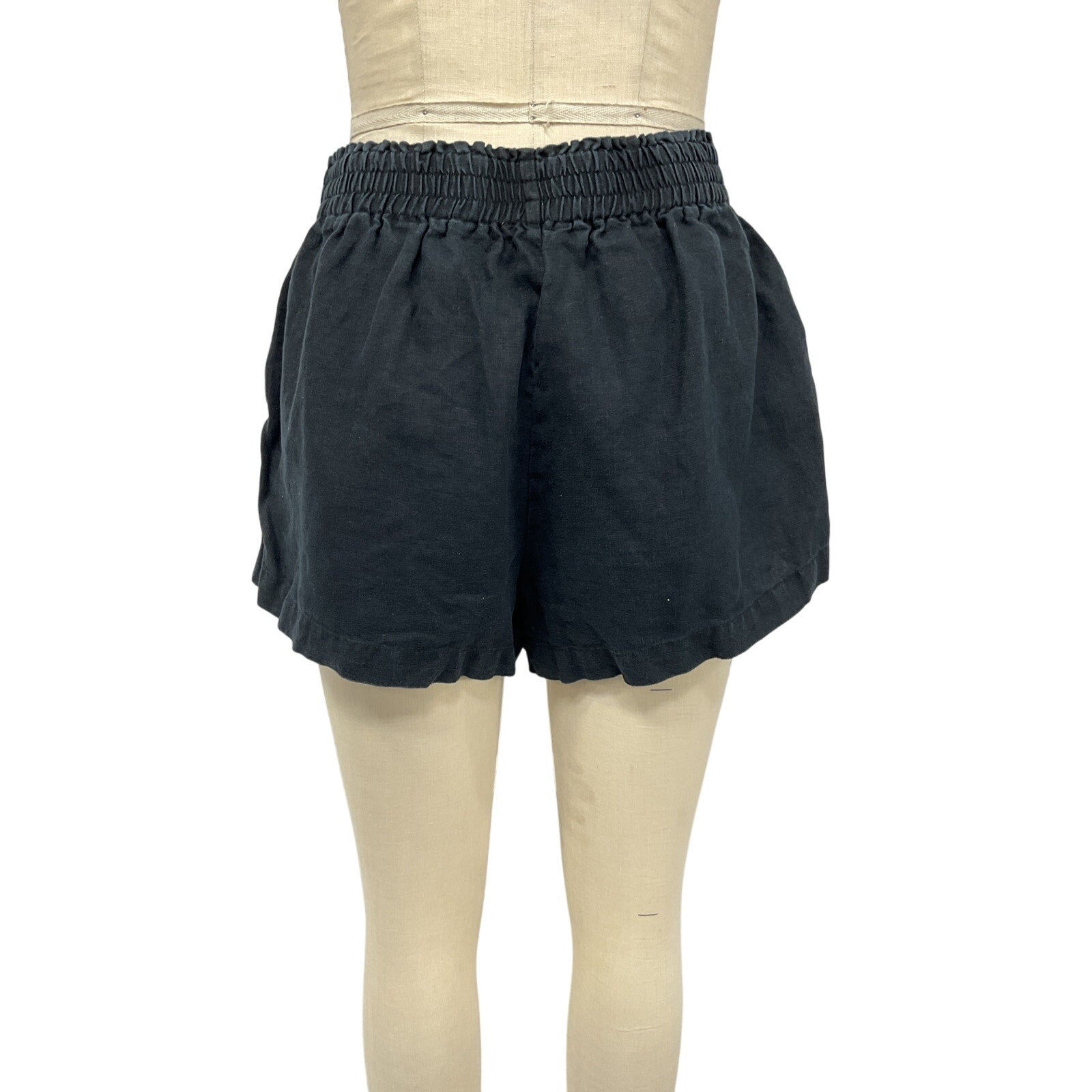 Reformation 'Charlotte' Black Linen Short Size L