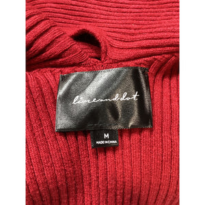 Line & Dot 'Karrie' Red Off-The-Shoulder Long Sleeve Mini Dress Size S