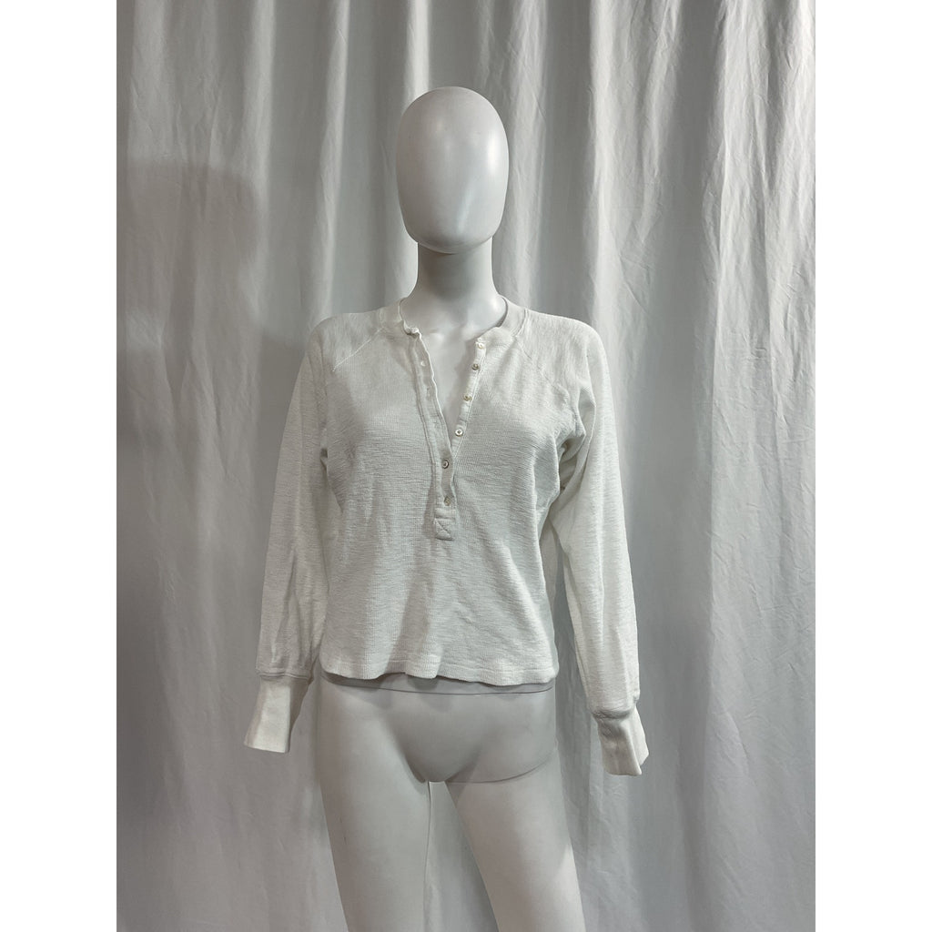 Marissa Webb 'So Uptight' White Thermal Henley Size M