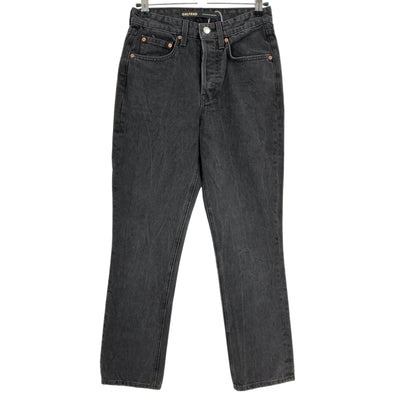 Grlfrnd High Rise Straight Crop Black Karolina Denim Jeans Size 24