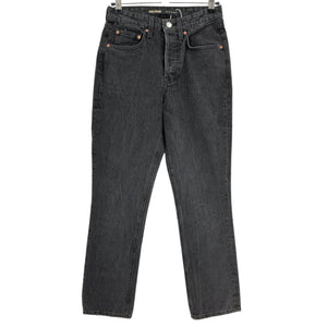 Grlfrnd High Rise Straight Crop Black Karolina Denim Jeans Size 24