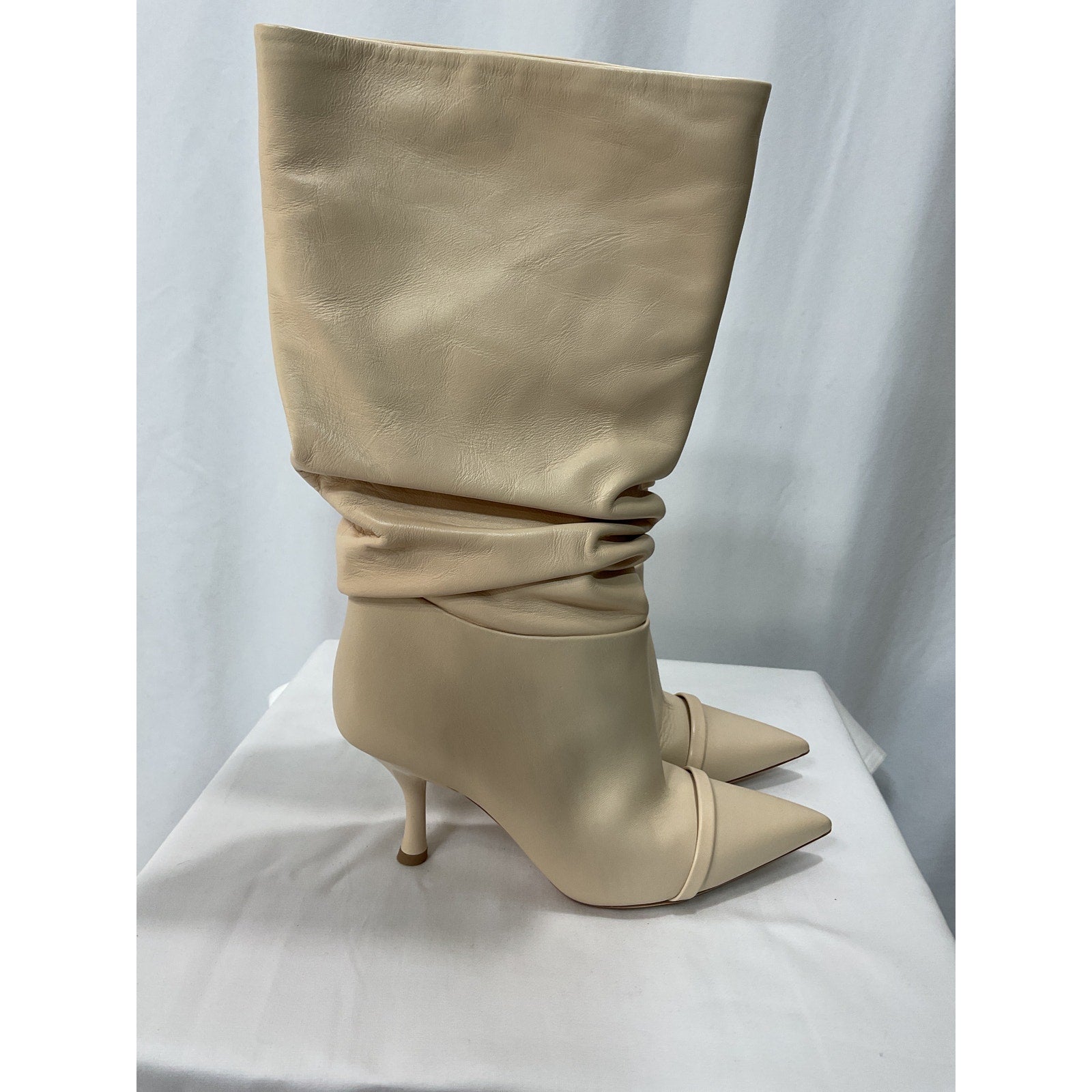 Malone Souliers 'F23' Tan 70Mm Mid Calf Slouch Boot Size 6B