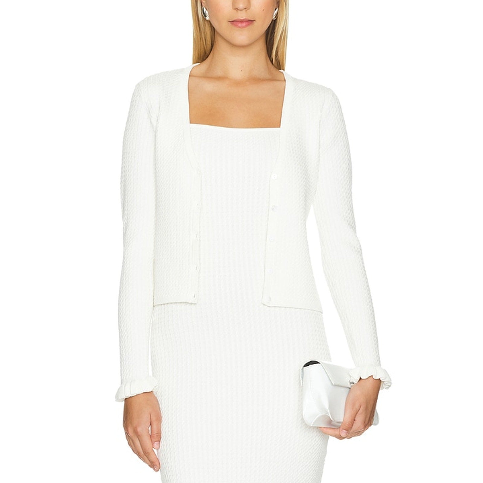 Posse 'Iris' White Viscose Cardigan Size XS