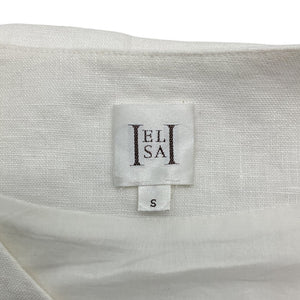 Helsa Tailored Natural White Button Front Tunic Top Size S