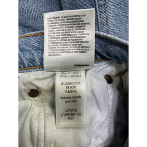 Agolde 'Riley' Blue Cotton High Rise Straight Crop Denim Jean Size 29