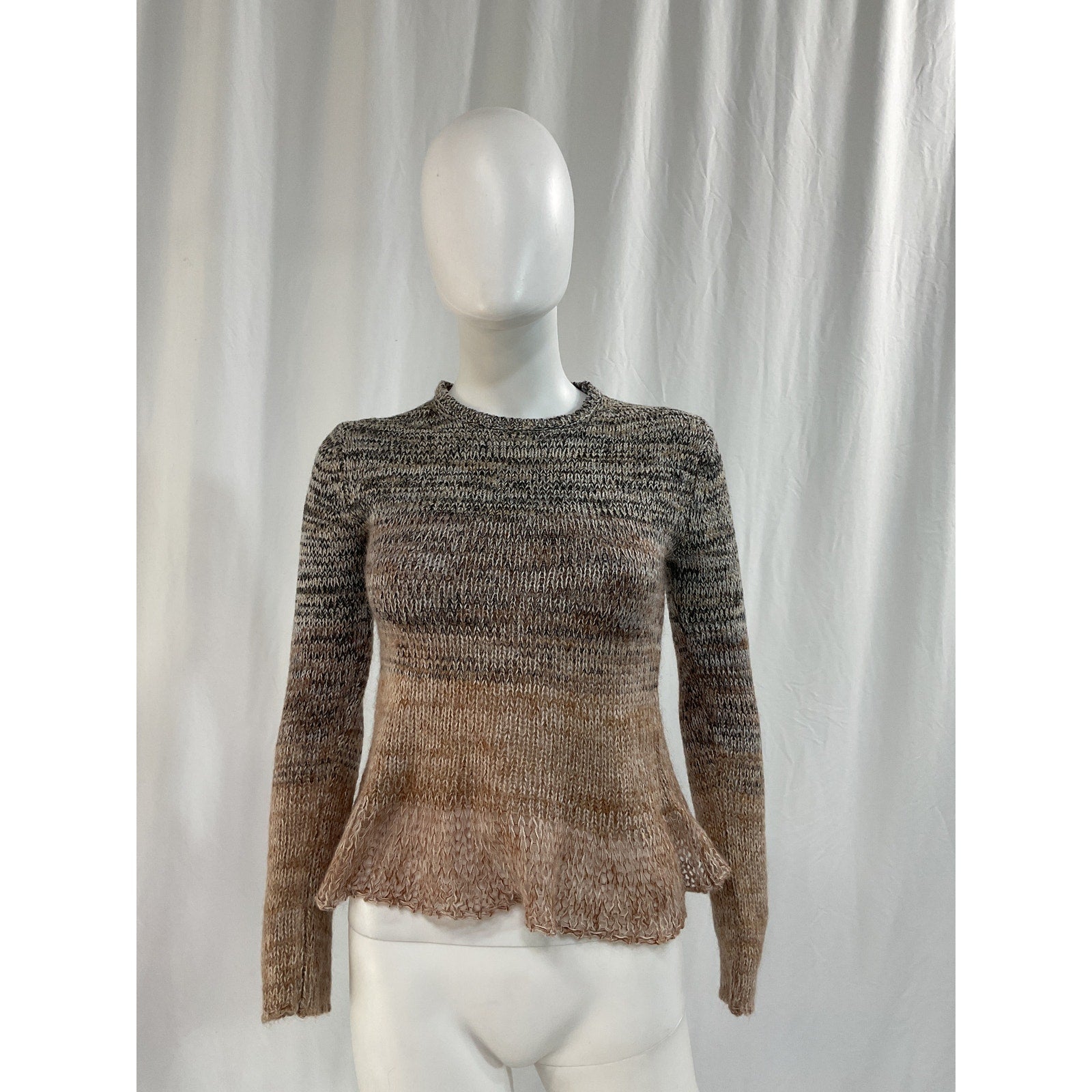 Proenza Schouler 'Marl' Gray Knit Crew Neck Sweater Size S