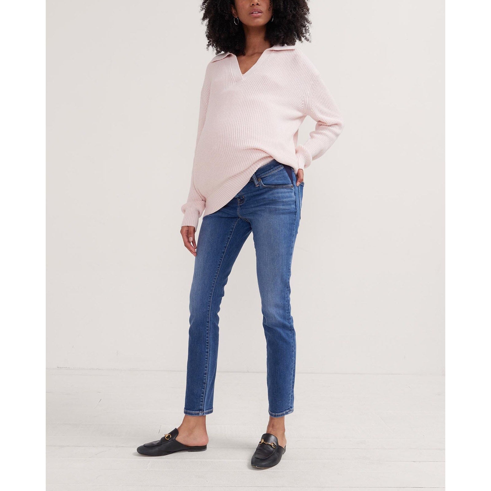 Hatch The Slim Maternity Blue Cotton Denim Jean Size 30