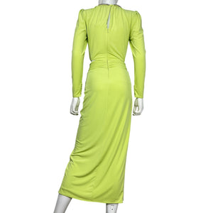 Self-Portrait Embellished Green Cutout Long Sleeve Midi Dress Size 2