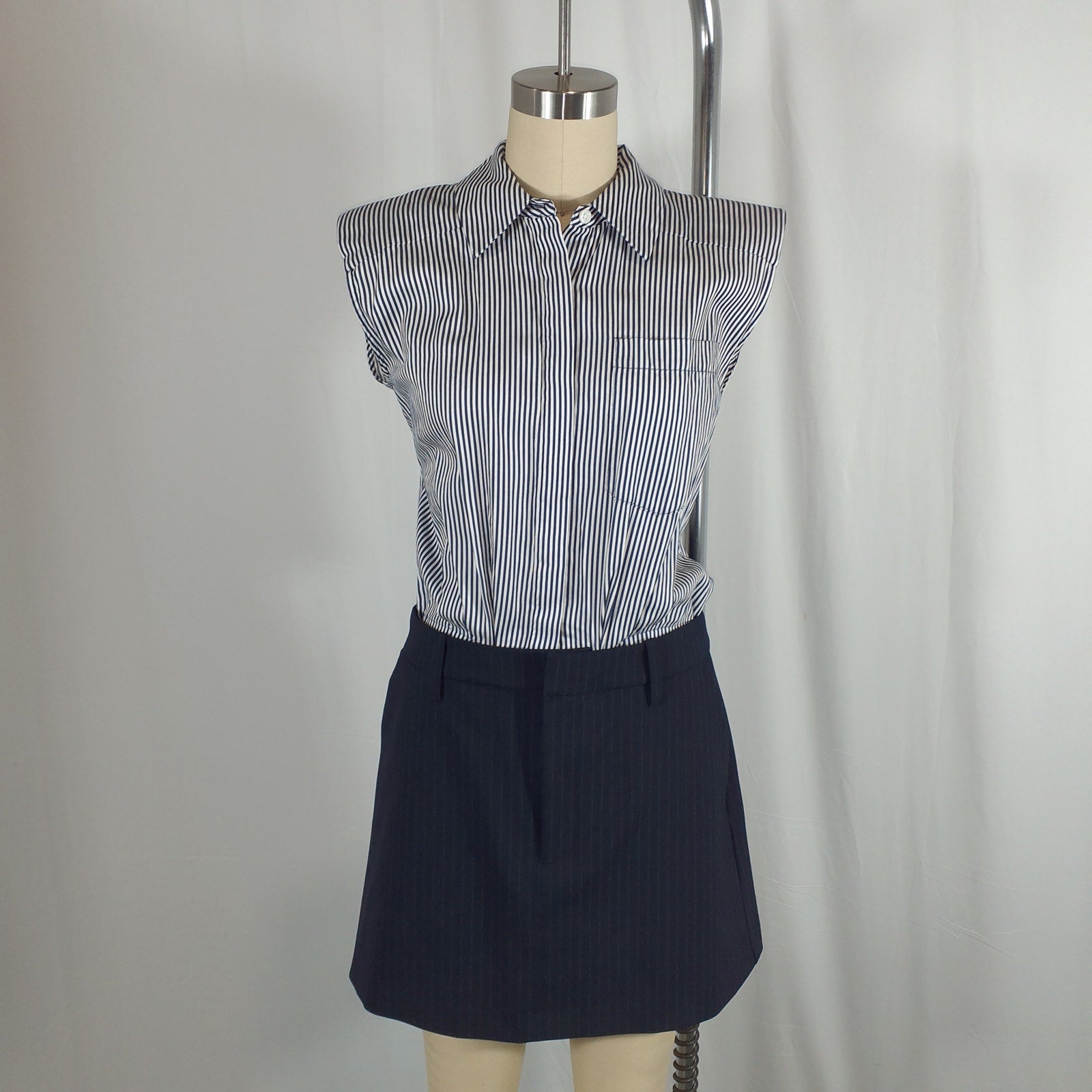 Simkhai 'Graham Shirting' Black Combo Mini Dress Size 6