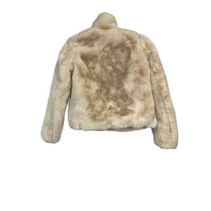 Apparis 'Milly' Beige Polyester Oversized Faux Fur Coat Size 14Y