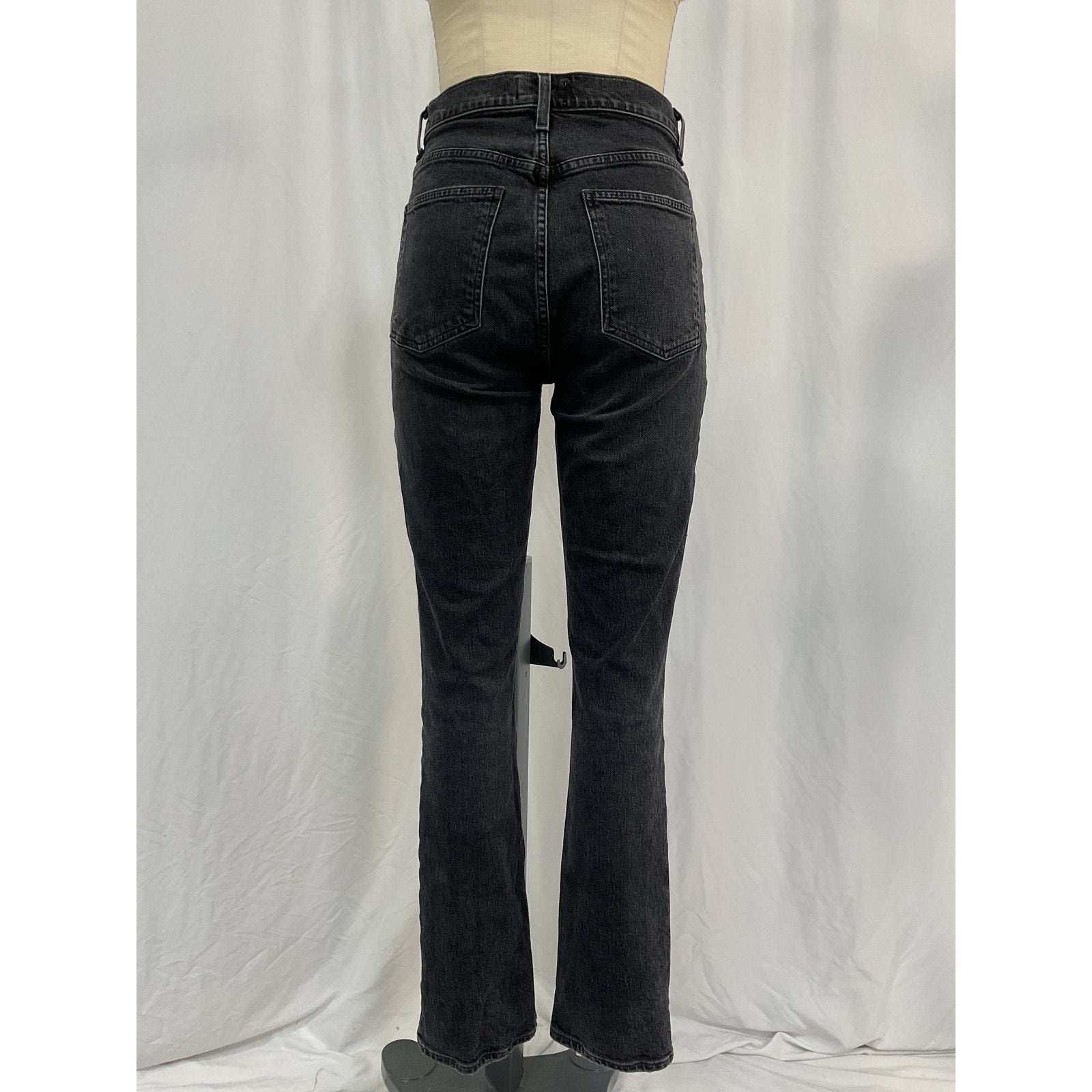 Agolde 'Freya' Black Cotton High Rise Slim Size 27