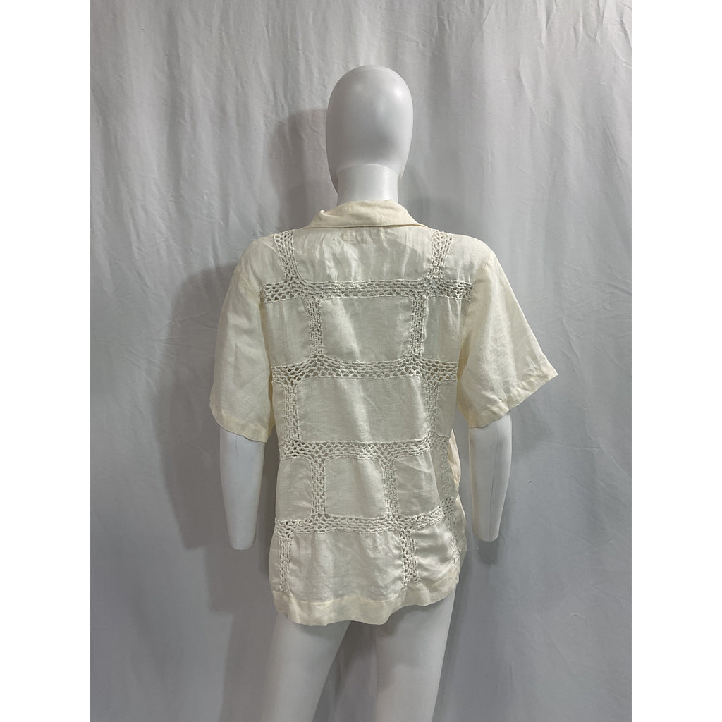 All That Remains 'Beatrice' White Patchwork Shirt Size 8
