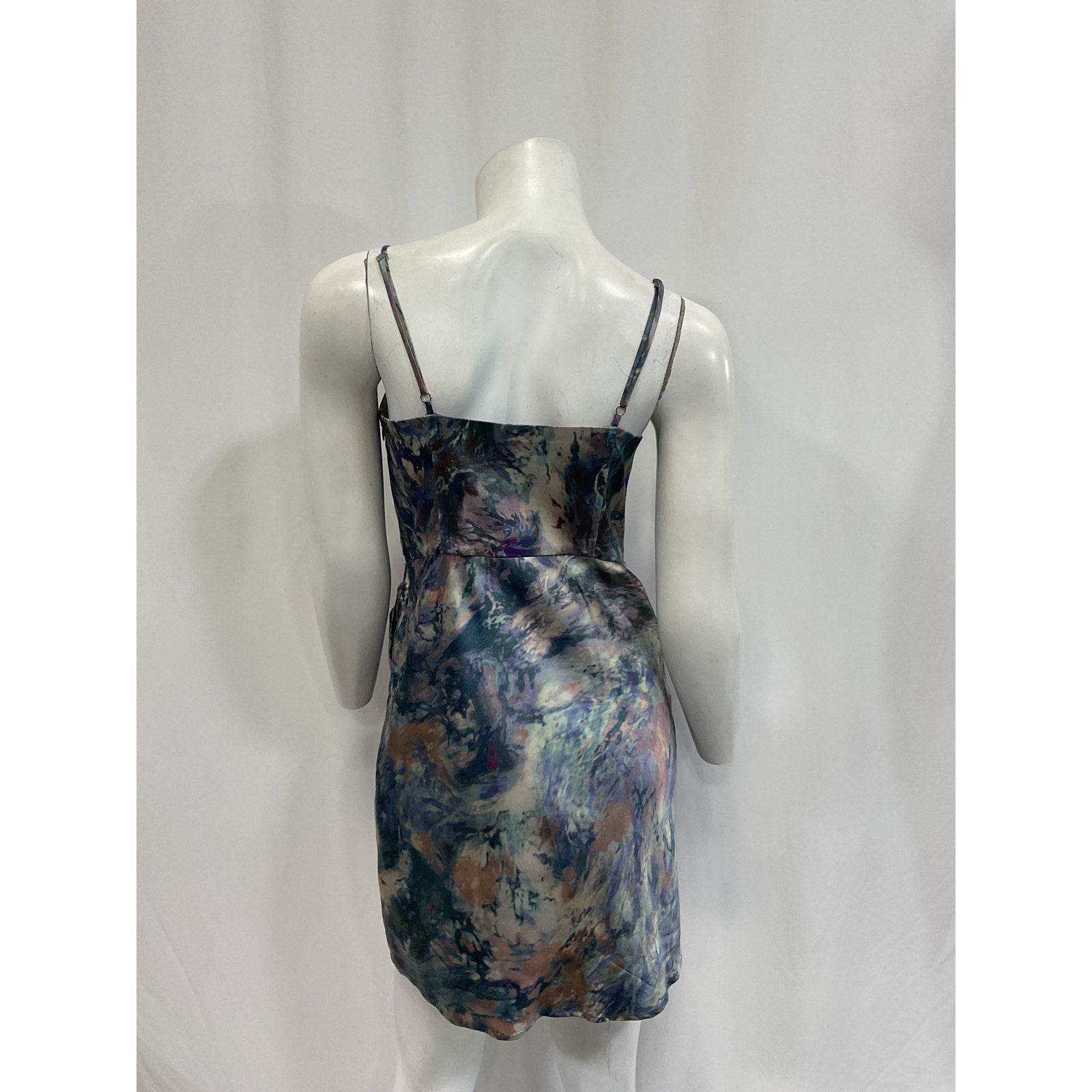 Michael Costello x Revolve 'Banks' Blue Satin Mini Dress Size S