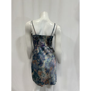 Michael Costello x Revolve 'Banks' Blue Satin Mini Dress Size S