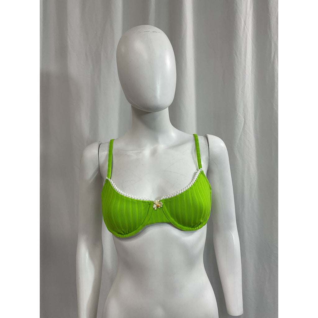 Solid & Striped 'The Daphne' Green Ribbed Top Size M