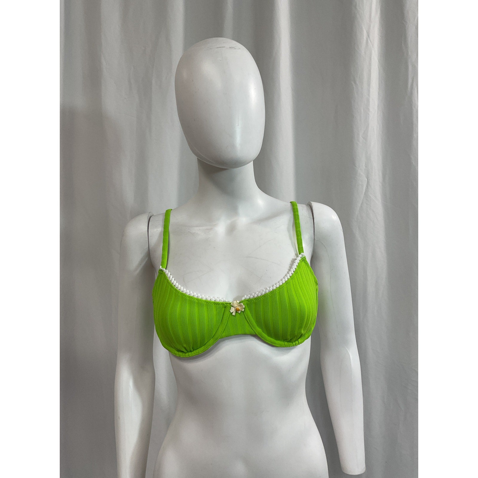 Solid & Striped 'The Daphne' Green Ribbed Top Size M