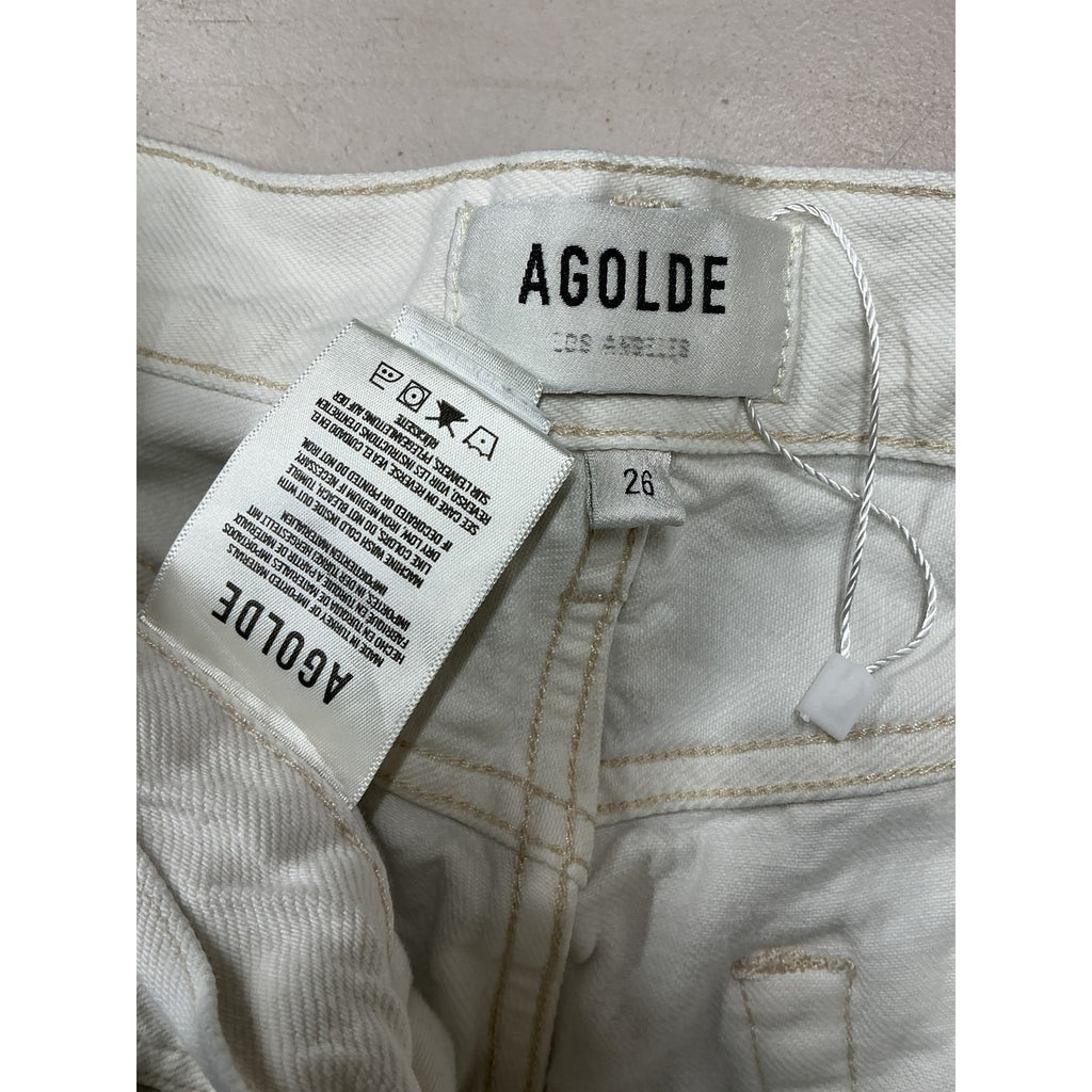 Agolde Parker White Cotton Long Short Size 26