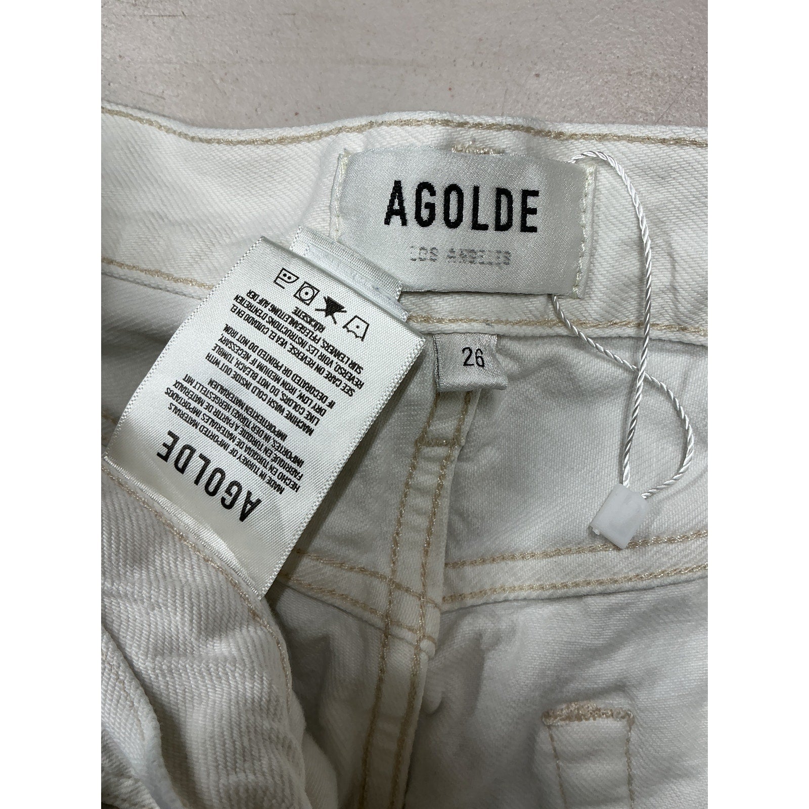 Agolde Parker White Cotton Long Short Size 26