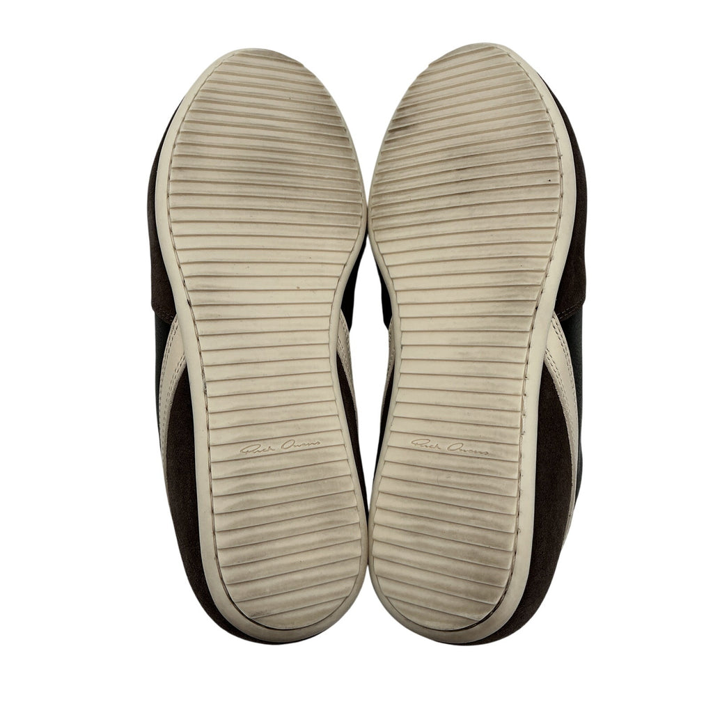 Rick Owens Brown Suede And Leather Sneakers Size 9