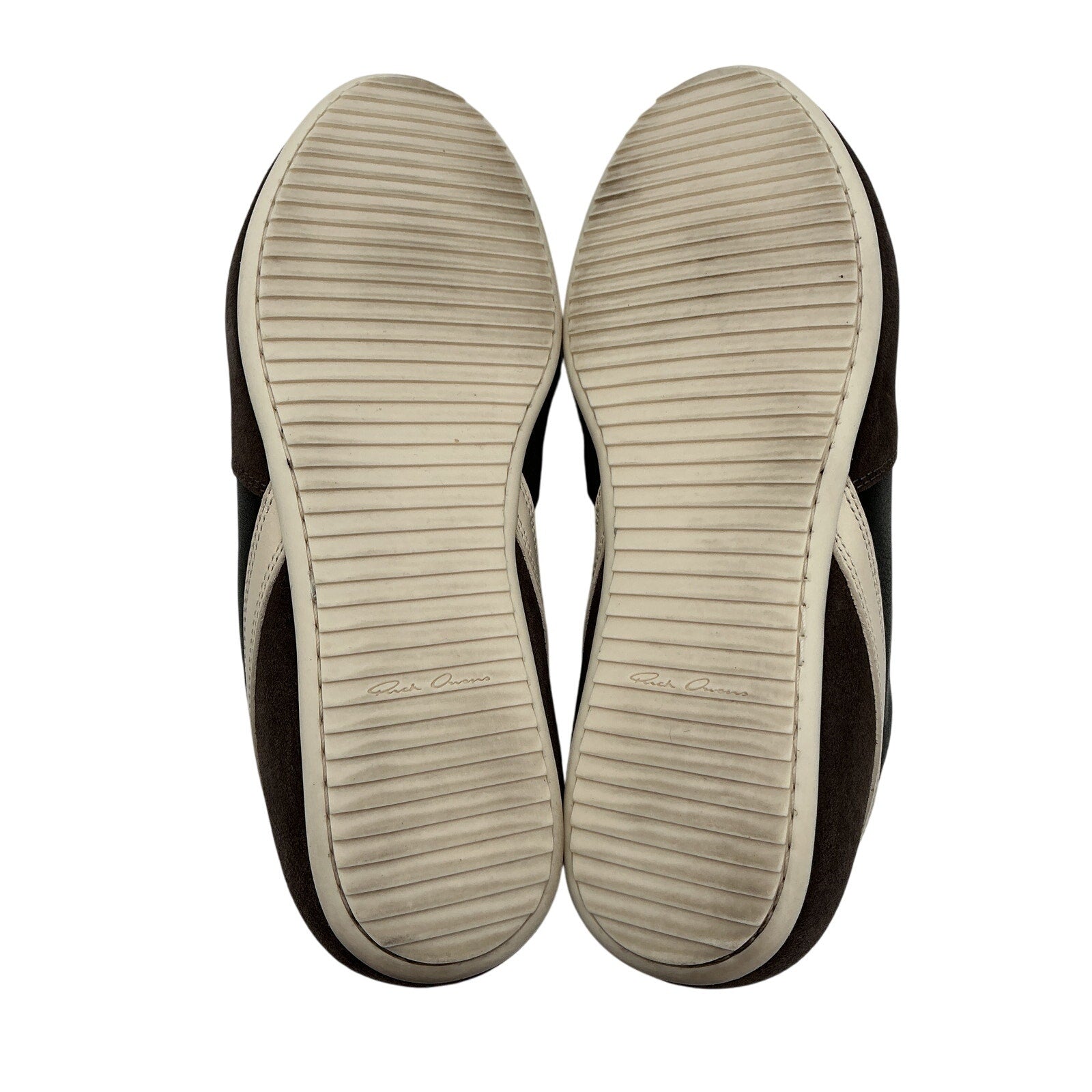 Rick Owens Brown Suede And Leather Sneakers Size 9