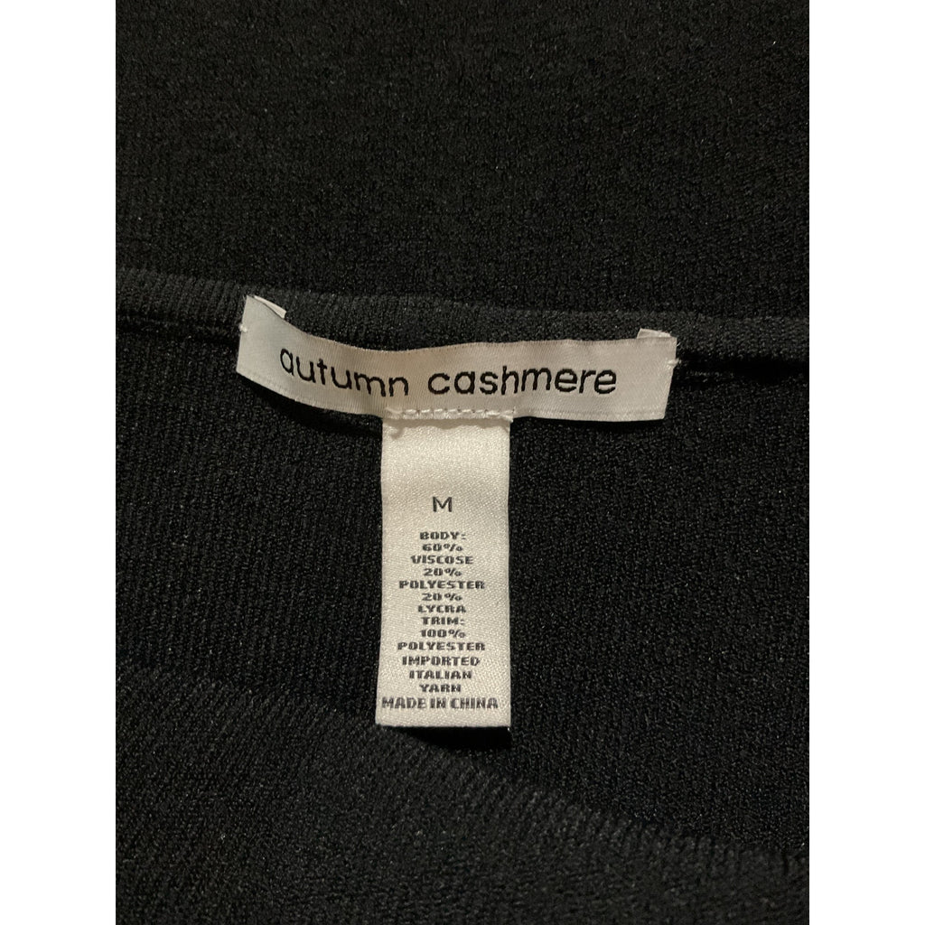 Autumn Cashmere 'Tulle' Black Viscose Off-The-Shoulder Top Size M