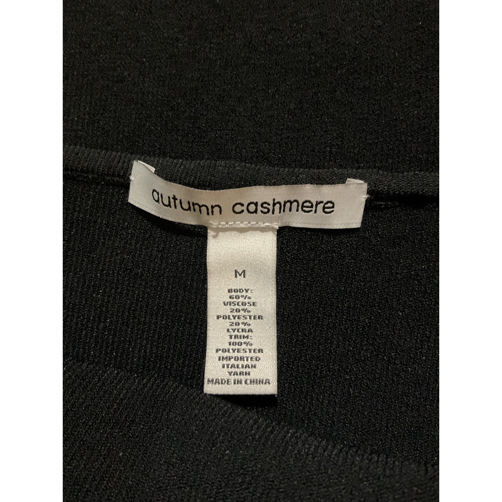 Autumn Cashmere 'Tulle' Black Viscose Off-The-Shoulder Top Size M
