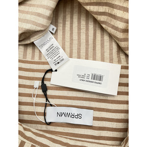Sprwmn Cropped Oversized Beige Henley Shirt Size XS