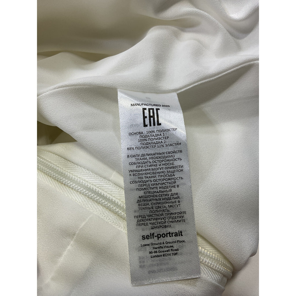 Self-Portrait 'Bonded' White Embelished Crepe Midi Dress Size 8