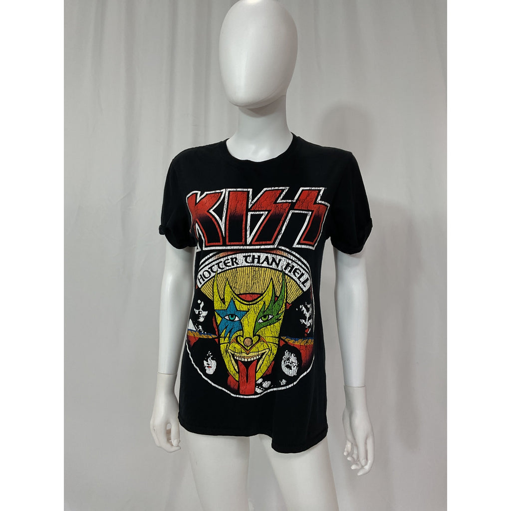 Alice + Olivia 'Milo' Black Kiss Short Sleeve Tee Size XS