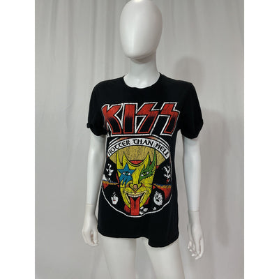 Alice + Olivia 'Milo' Black Kiss Short Sleeve Tee Size XS