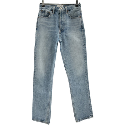 Agolde Classic Blue Riley High Rise Straight Denim Jeans Size 24