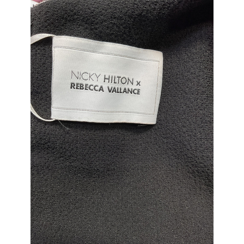 Rebecca Vallance X Nicky Hilton 'Alivia' Black Polyester Short Sleeve Mini Dress Size 4