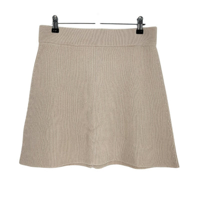 Sézane Ribbed Beige Naella Skirt Size XL