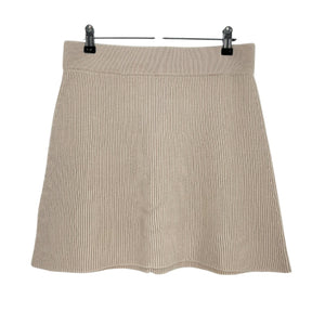 Sézane Ribbed Beige Naella Skirt Size XL