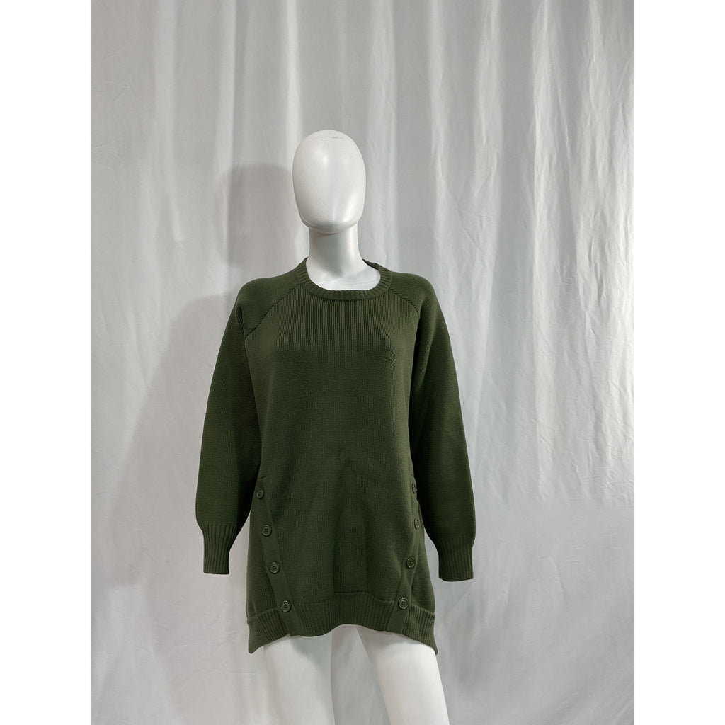 Simone Rocha 'Button-Detailed' Green Wool Sweater Size S