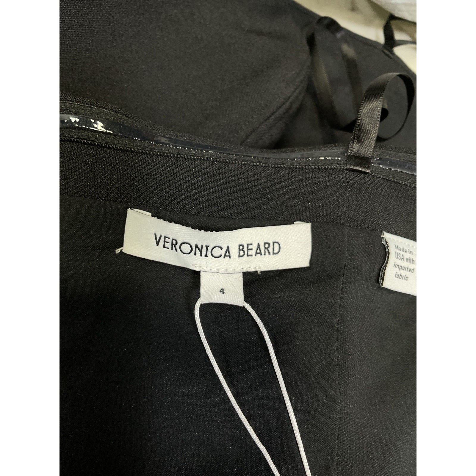 Veronica Beard 'Astrid' Black Strapless Top Size 4 - NWT