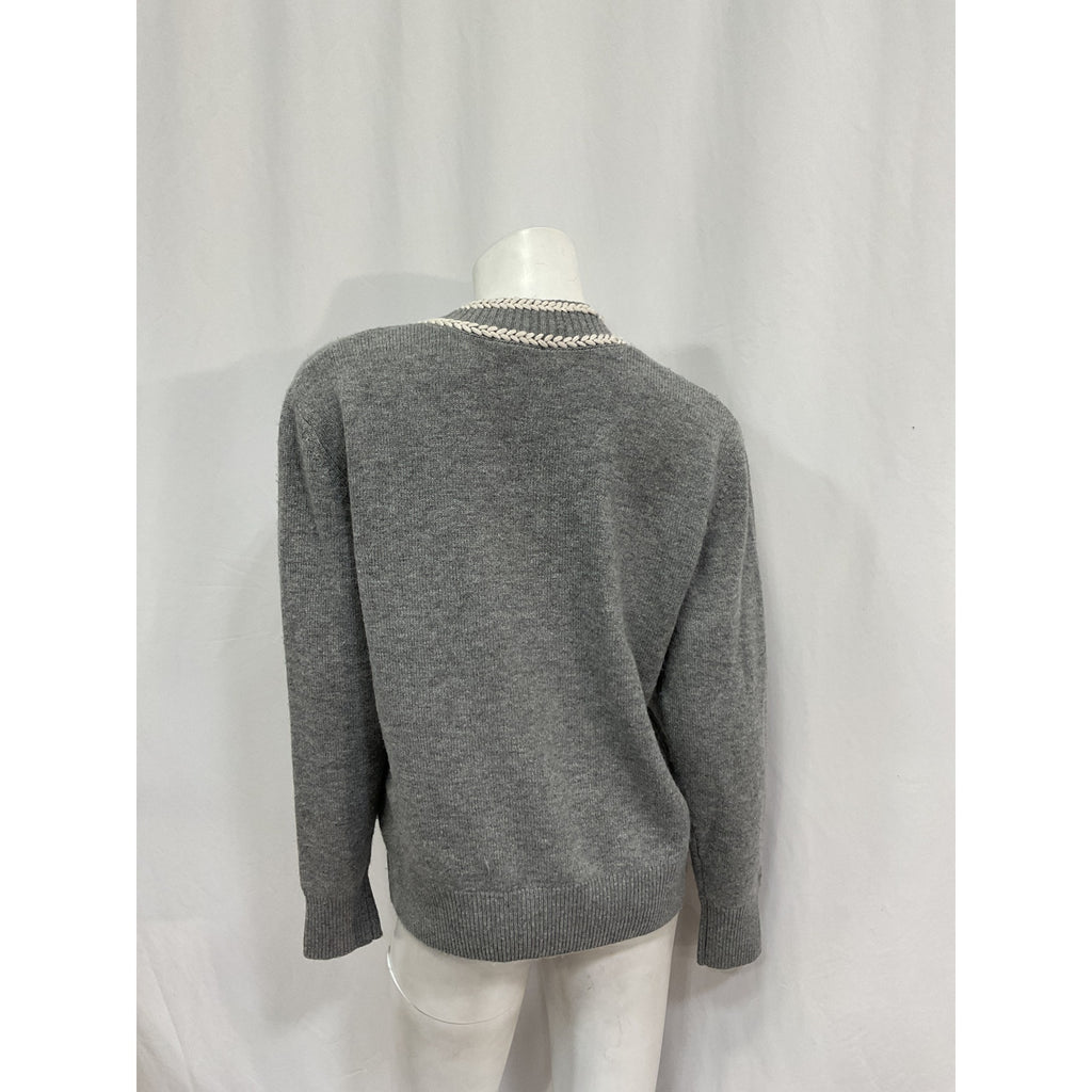 Sandro Wool And Cashmere Grey Wool Sweater Size S
