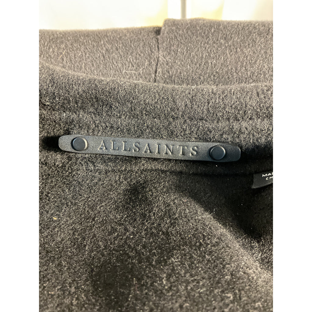 Allsaints 'Freya' Black Wool Blend Coat Size 2