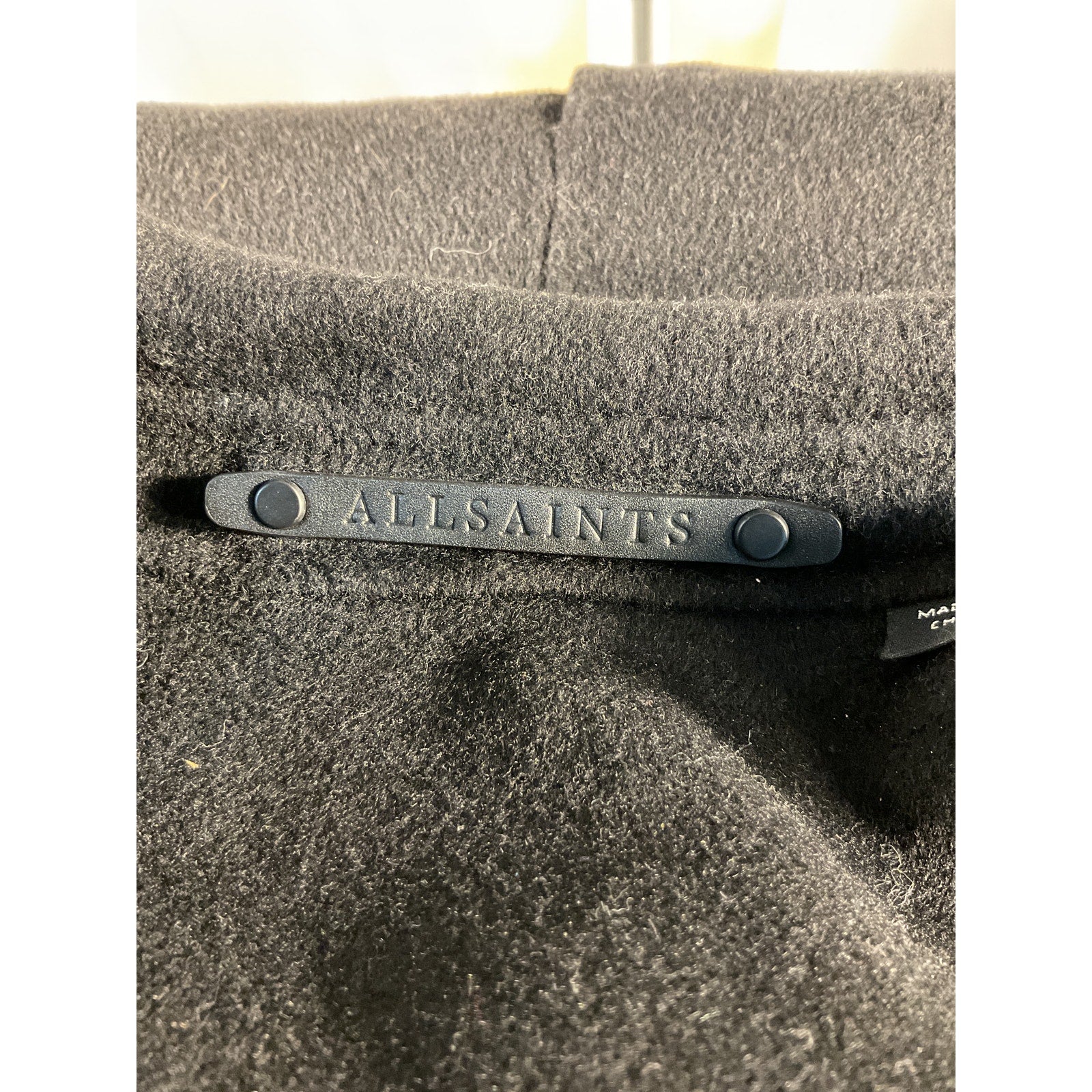Allsaints 'Freya' Black Wool Blend Coat Size 2