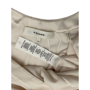 Neiman Marcus Satin Trimmed Beige Henley Tank Top Size L