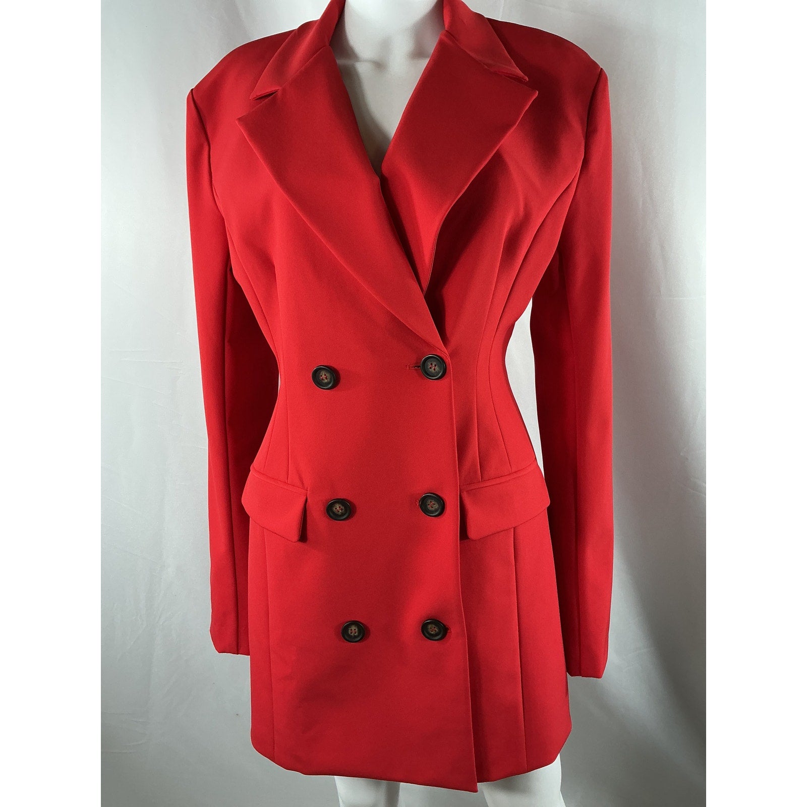 L'Academie 'Jaime' Red Nylon Blazer Dress Size L