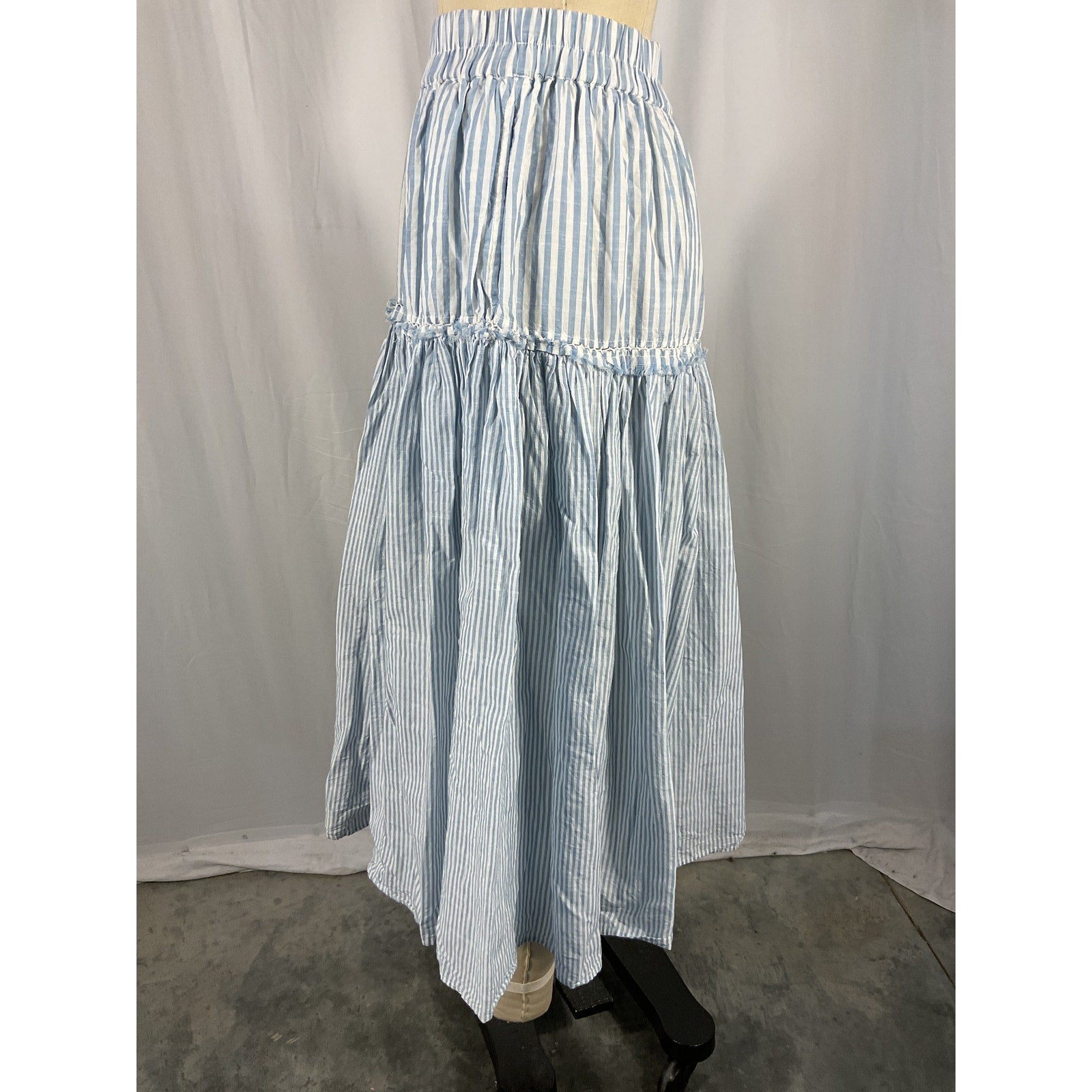 Loveshackfancy 'Stefana' Blue Cotton Blend Skirt Size XS