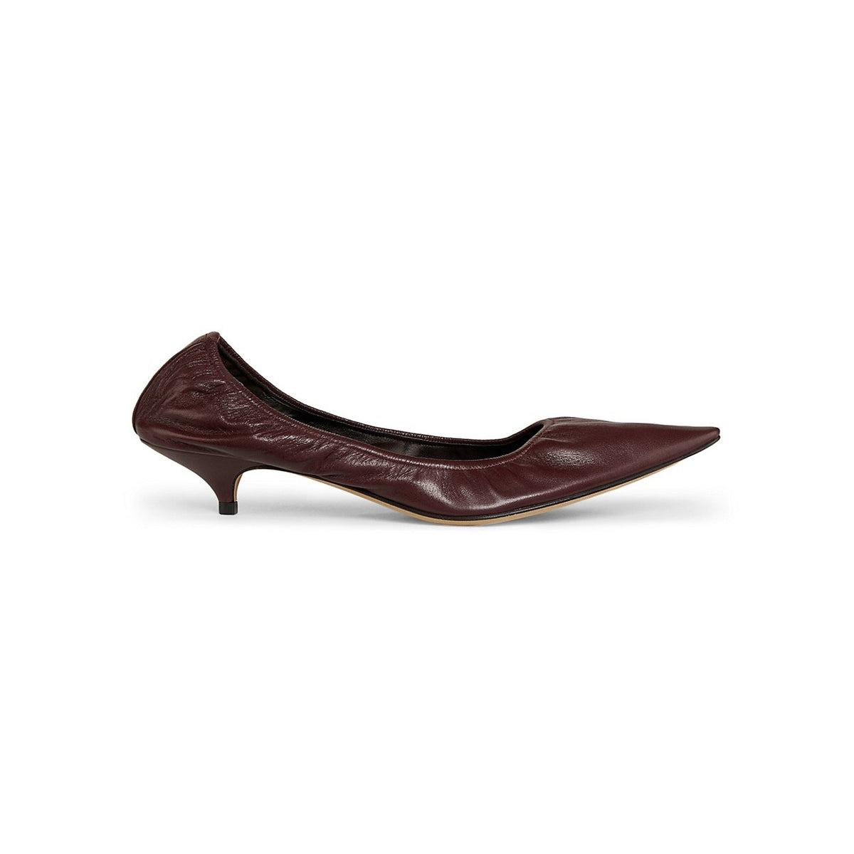 The Row 'Liisa' Brown Leather 35Mm Leather Kitten Heel Pumps Size 10.5