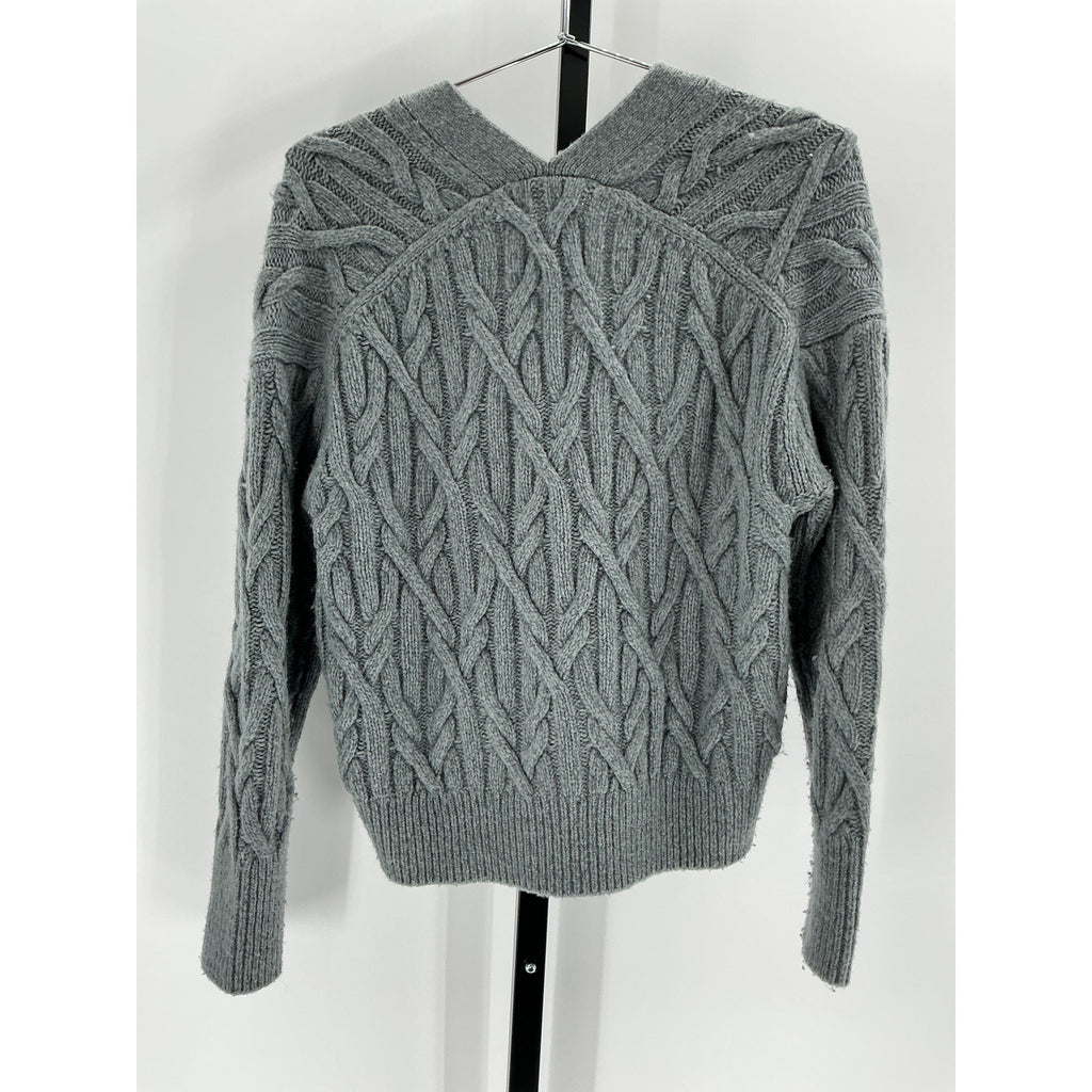 Vince Interlocking Grey Cable Cardigan Size XS