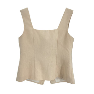 Sézane Linen Beige Zelinda Blouse Size 8