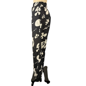 Frame Printed Black Wide Leg Pants Size Small