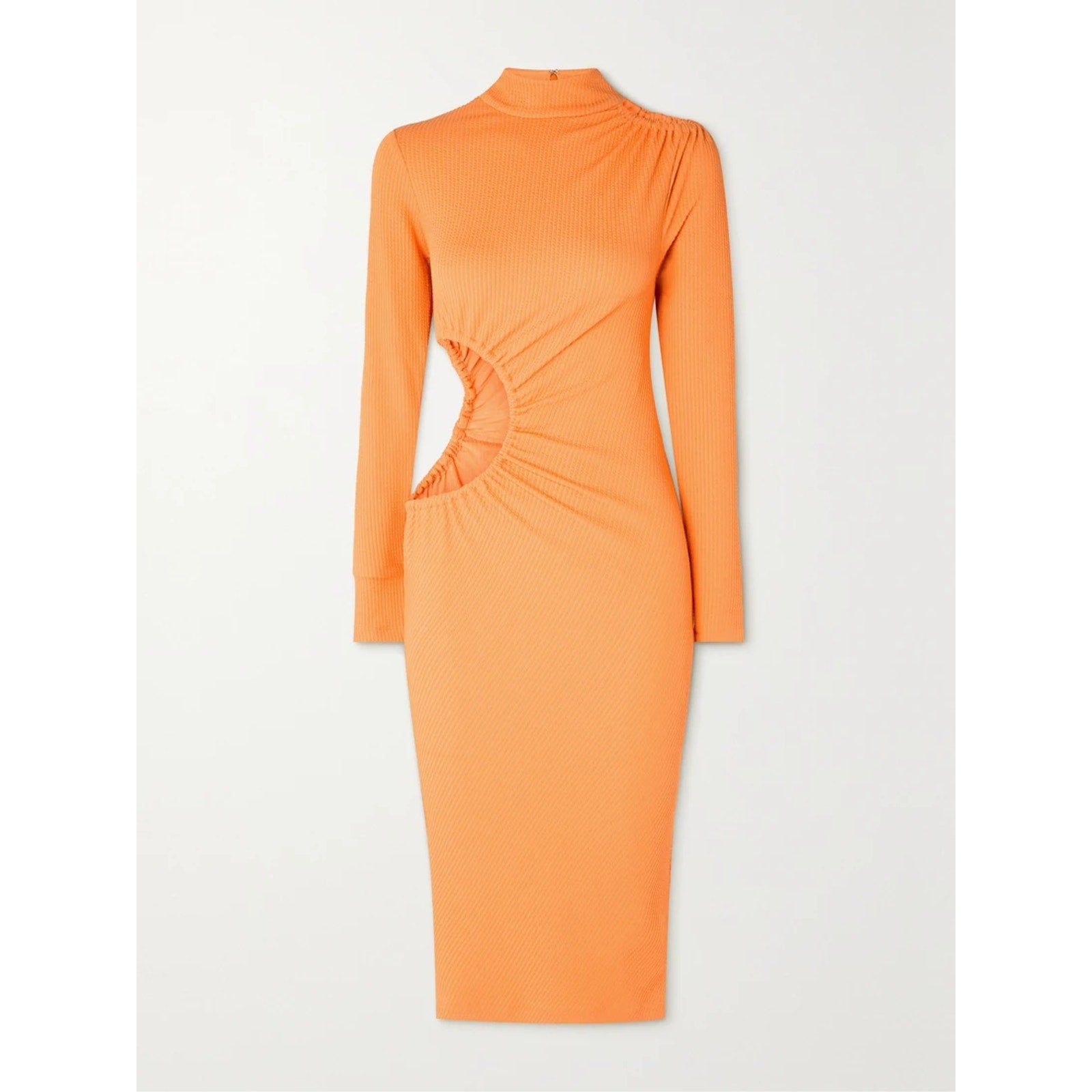 Rotate Birger Christensen 'Alice' Orange Cutout Ribbed Recycled Jersey Midi Dress Size 8 - NWT