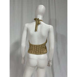 Cult Gaia 'Aalia' Gold Knit Low Back Top Size S
