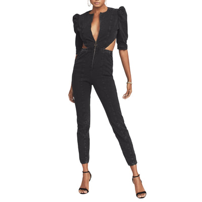 Retrofête Cutout Jet Black Kiara Jumpsuit Size S