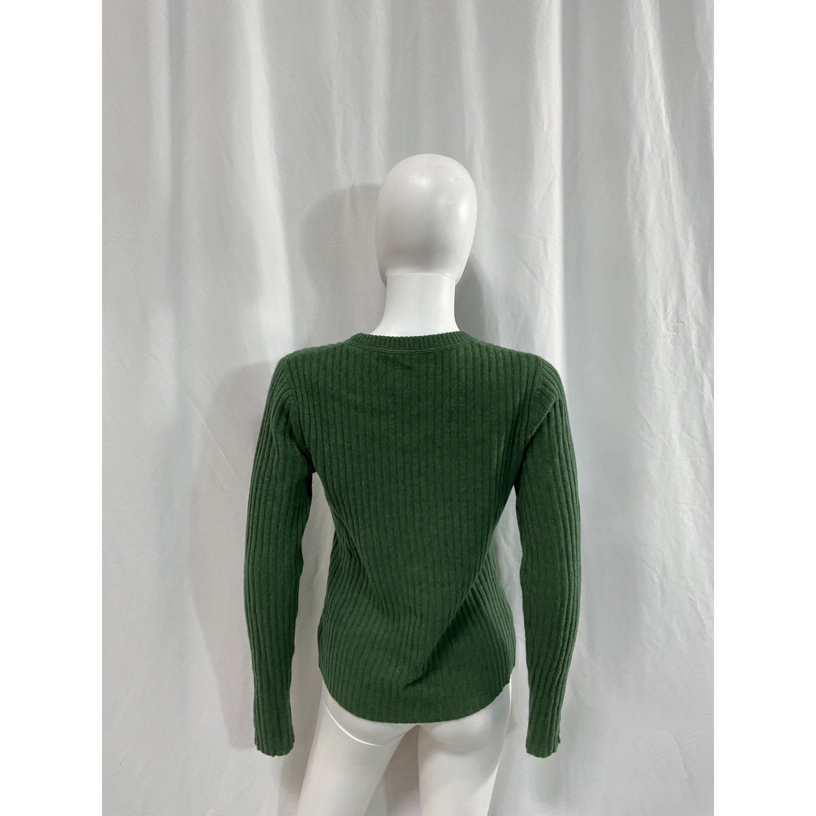 Autumn Green Cashmere Rib Crew Neck Top Size M